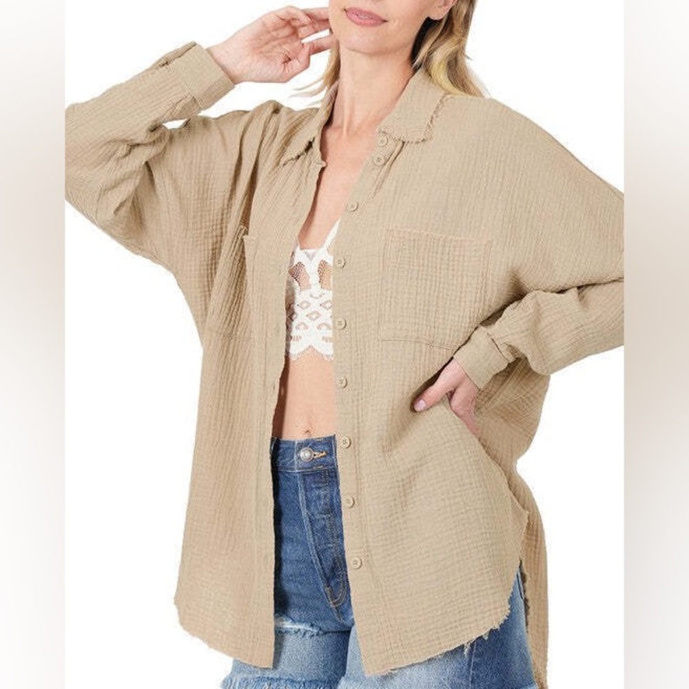 Beach button up